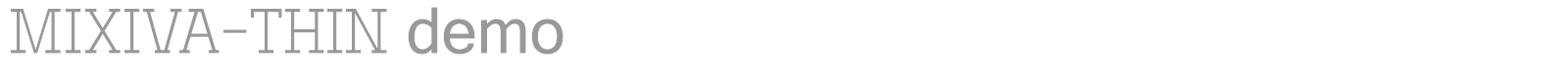 Mixiva font preview